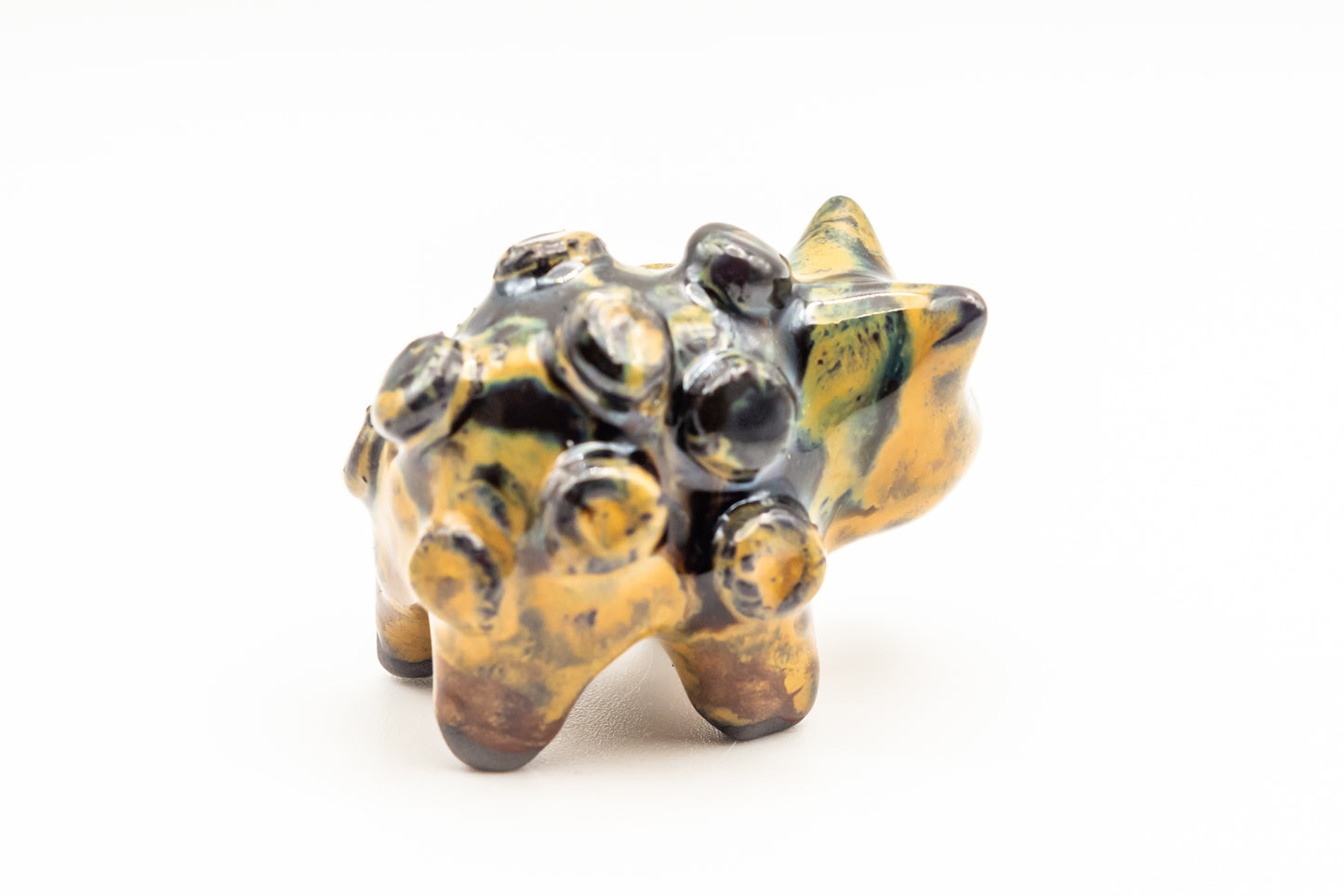 Desk Pet - Curious Dinosaur-inspired Ceramic Critter - Brown